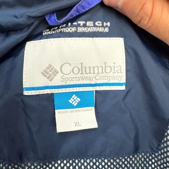 Columbia Jacket Womens XL Violet Blue Acadia II Rain Coat Omni Tech Waterproof - Picture 5 of 12